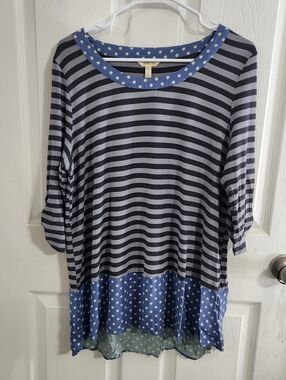 Matilda jane 3/4 sleeve stretchy blouse large craftcore kidcore twee polka dot